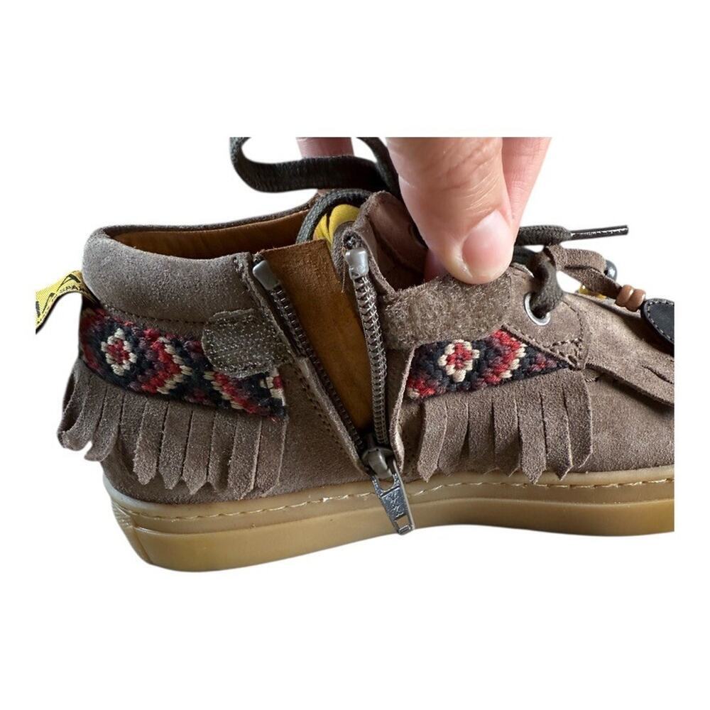 MAÁ Kids Suede Moccasin Sneakers Fringe Beaded Leather Shoes Size 36 / US 4–4.5 - Picture 8 of 14